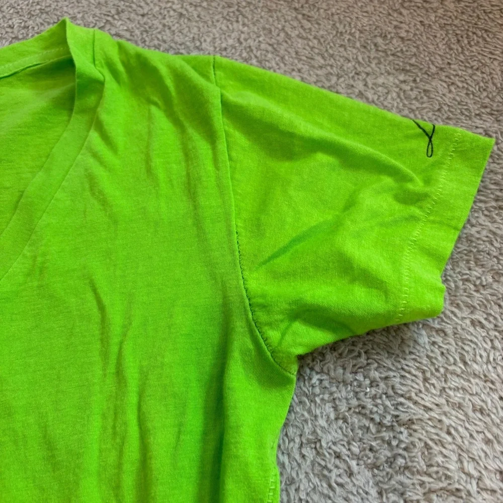 Loomstate Blank Womens XS Lime Green Organic Cotton V-Neck Short Sleeve T-Shirt‎